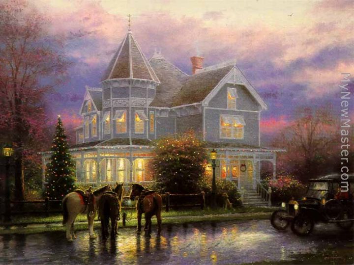 Thomas Kinkade CHRISTMAS MEMORIES Painting